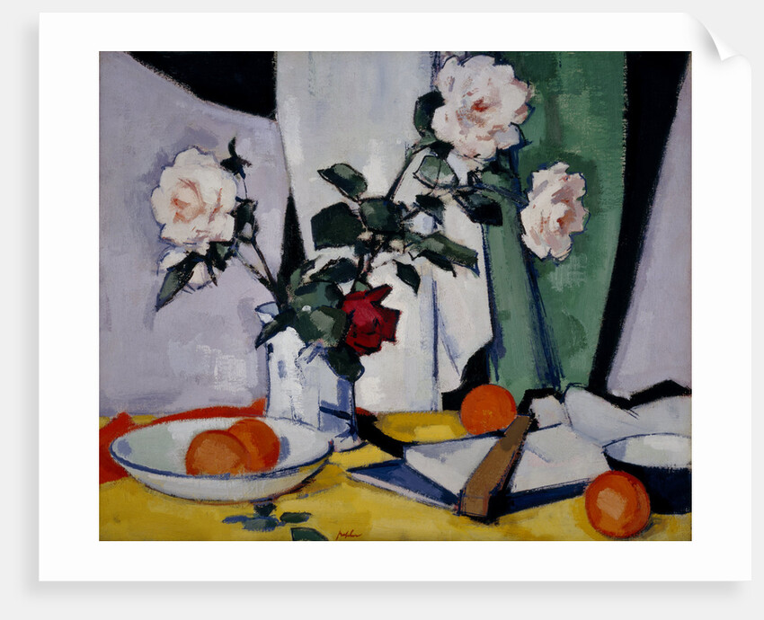 Roses [verso: Portrait of a Woman] by Samuel John Peploe